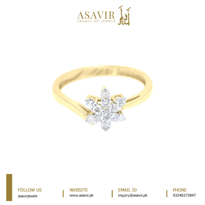 Twisted Flower Diamond Ring