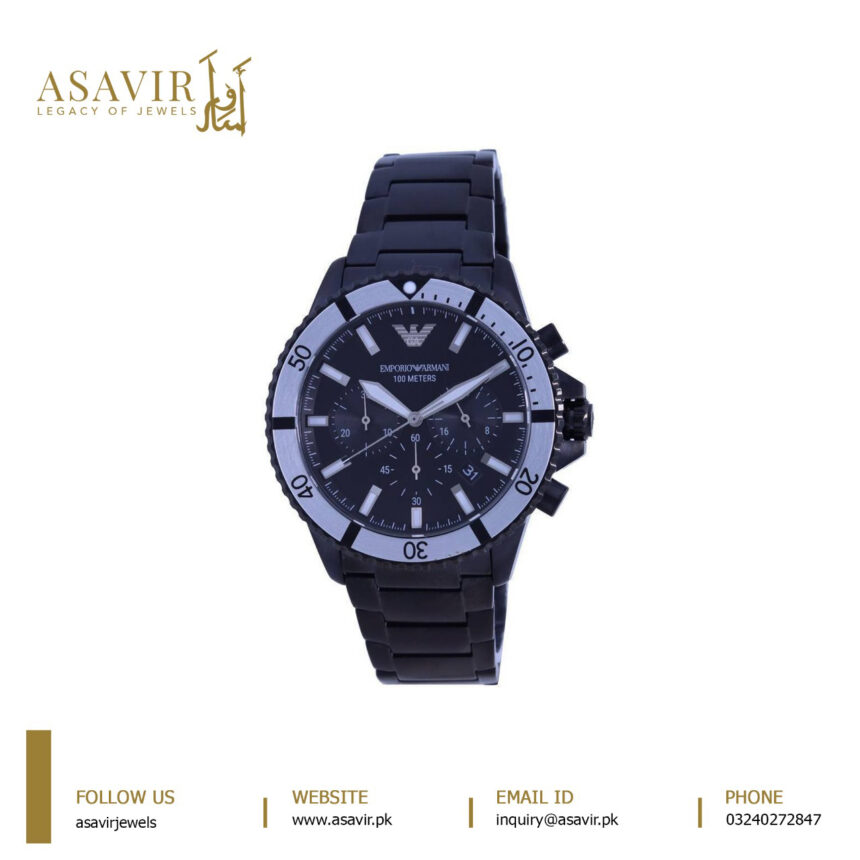Emporio Armani Men’s Quartz Stainless Steel Green Dial 42mm Watch ...