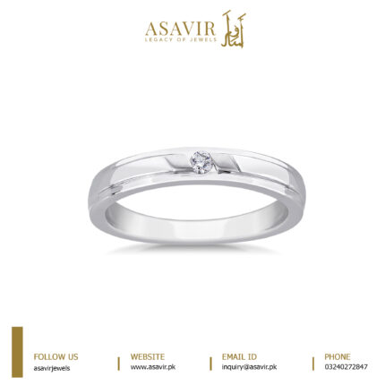 men Silver ring with diamond