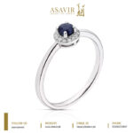 Blue Silver Diamond Ring - Image 2