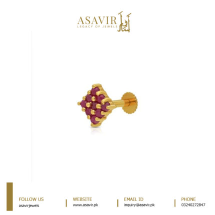 Stone Red and White (Ruby Color Side Stone and center White)