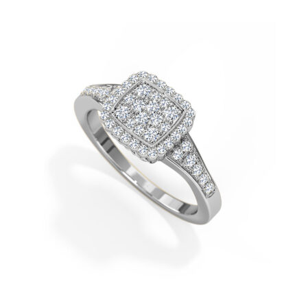 Women's Silver Diamond Anniversary Ring