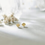 Gold and Shell Stud Earrings