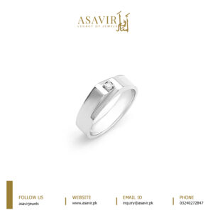 Textured Men’s Silver Diamond Engagement Ring