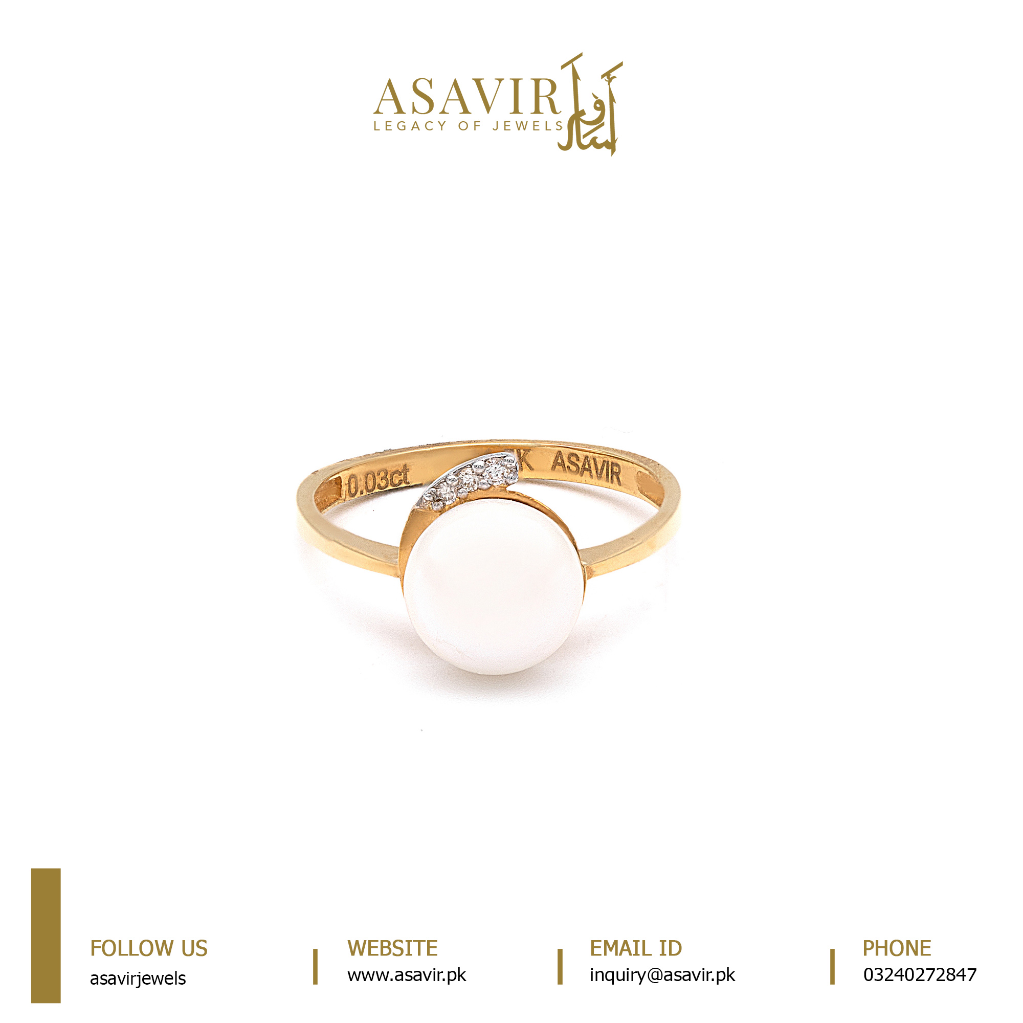 po Fresh Water Pearl Diamond Ring - Image 1