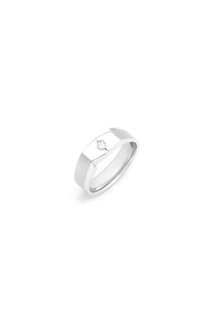 Gents' Silver Diamond Ring – Crown Series
