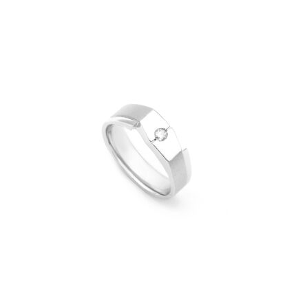 Gents' Silver Diamond Ring – Crown Series