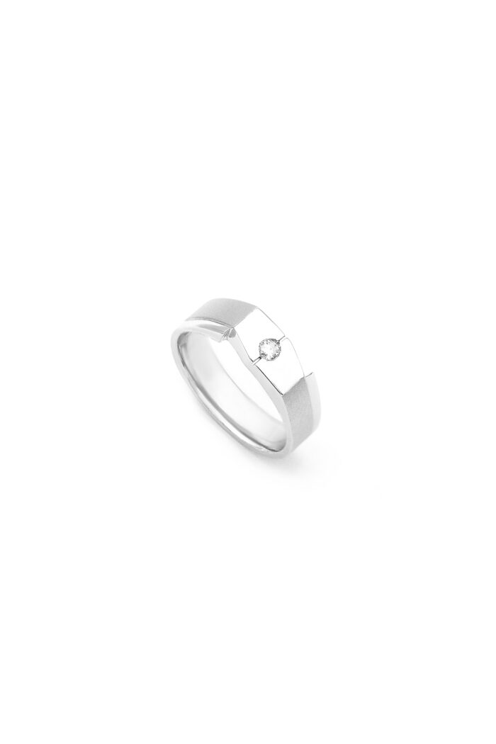 Gents' Silver Diamond Ring – Crown Series