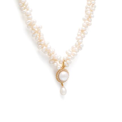 Natural Freshwater Pearl Pendant With Pearl Chain