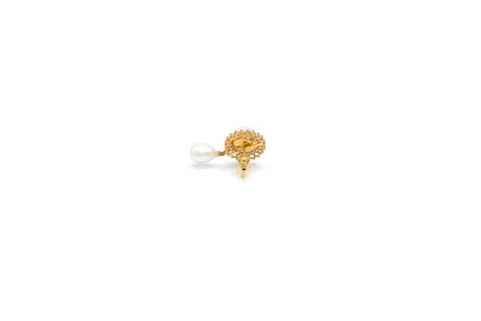 Natural Freshwater Pearl Gold Earrings - Image 5