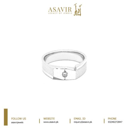 Gents' Silver Diamond Ring – Crown Series