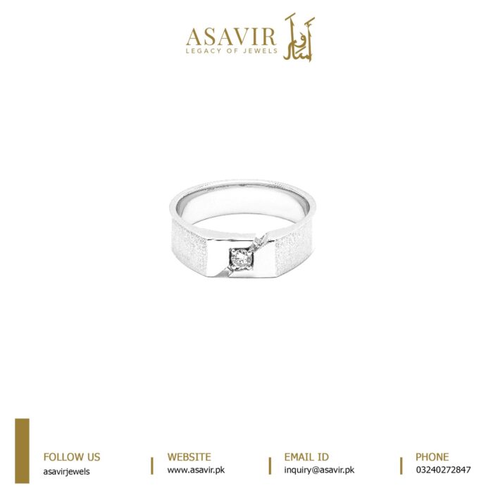 Silver Halo – Men’s Spiritual Diamond Band - Image 1