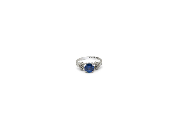 Blue Zircon Lab Grown Diamonds Ring
