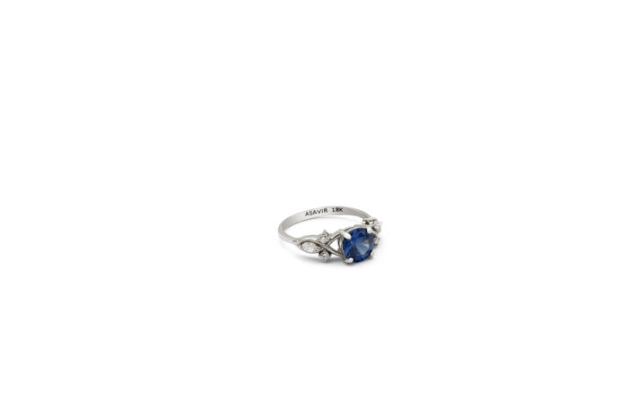 Blue Zircon Lab Grown Diamonds Ring