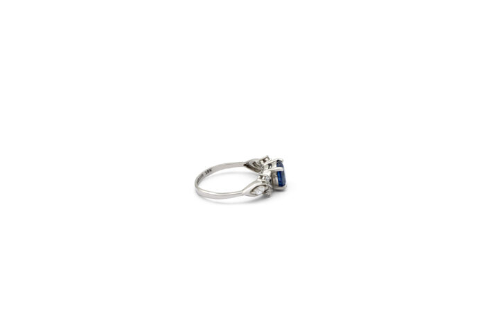 Blue Zircon Lab Grown Diamonds Ring