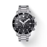 Tissot T-Sport Silver Stainless Steel Black Dial Chronograph Quartz Watch for Men's - T120.417.11.051.00 - Image 3