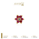 (Ruby Color Side Stone and center White)